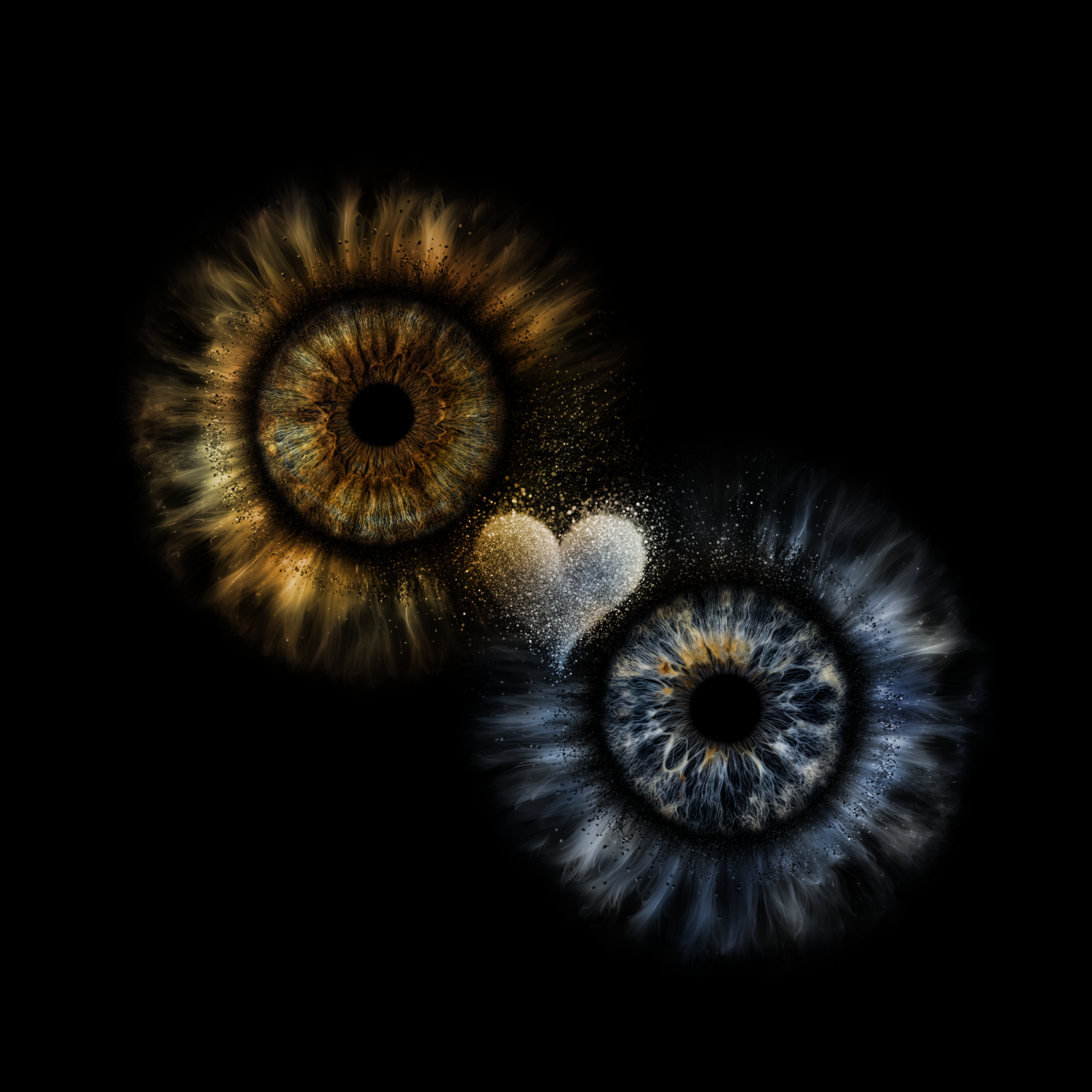 Kreative Irisfotografie mit den individuell gestalteten Iriden.